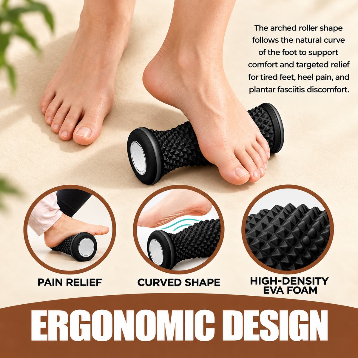 Solepico Foot Massage Roller with Deep Tissue Acupressure Nodes