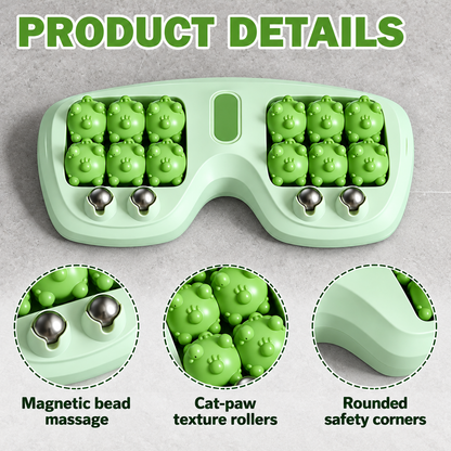 Solepico Dual Foot Massager with 12 Cat Paw Rollers & Massage Beads