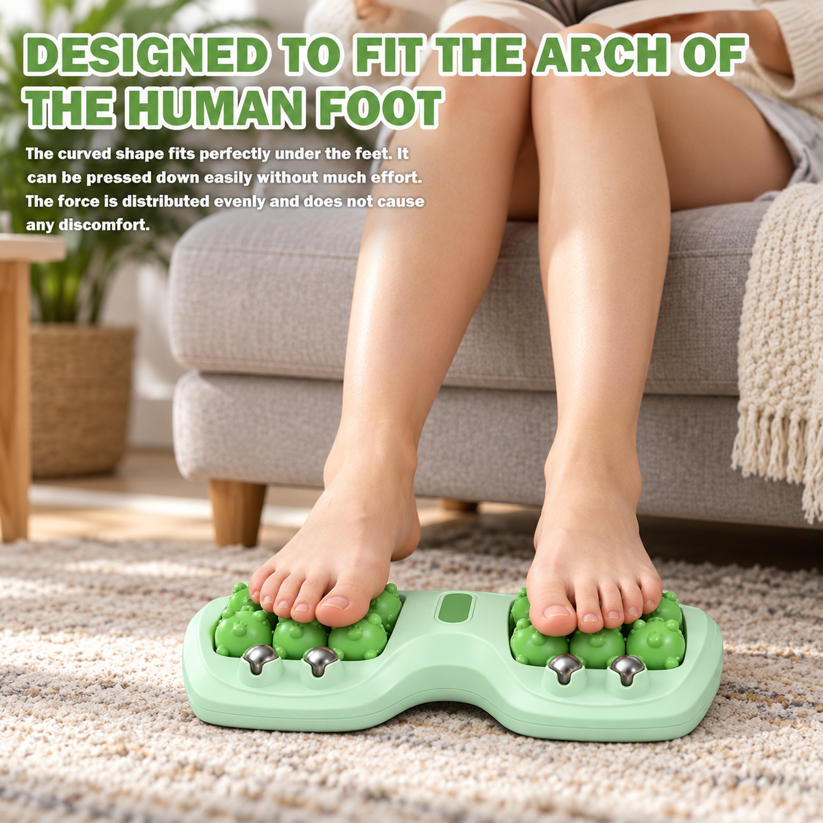 Solepico Dual Foot Massager with 12 Cat Paw Rollers & Massage Beads
