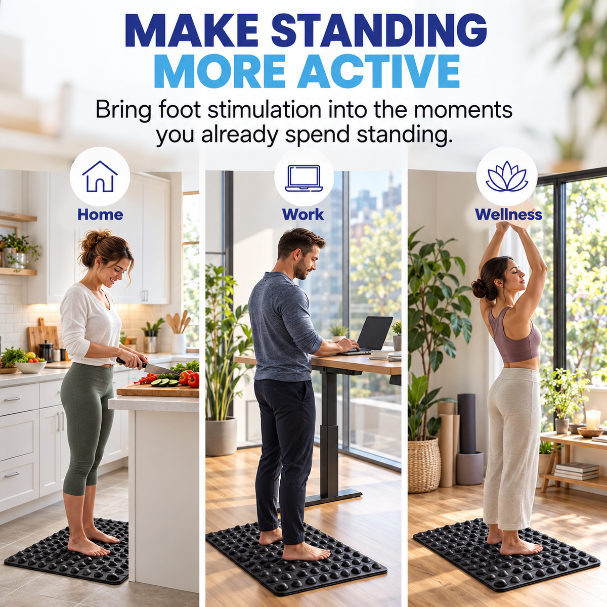 Solepico XL Foot Acupressure Massage Mat with Firm Foam Pressure Points