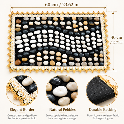 Solepico Natural Pebble Foot Massage Mat with Acupressure Surface