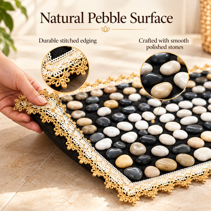 Solepico Natural Pebble Foot Massage Mat with Acupressure Surface