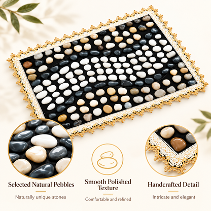 Solepico Natural Pebble Foot Massage Mat with Acupressure Surface